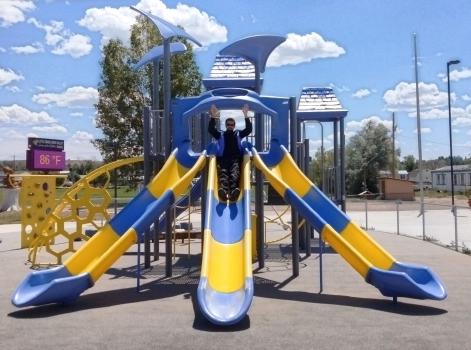 Aaron goofing off in random playground. Two picnic tables out of view were source of 20m naps.