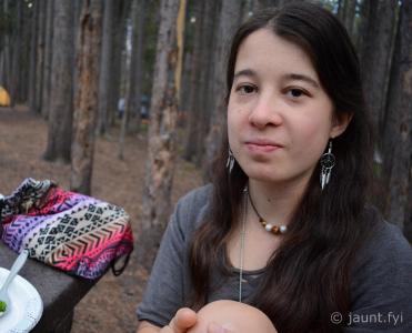 Lips pursed -- Our Lady of Few Spoken Words